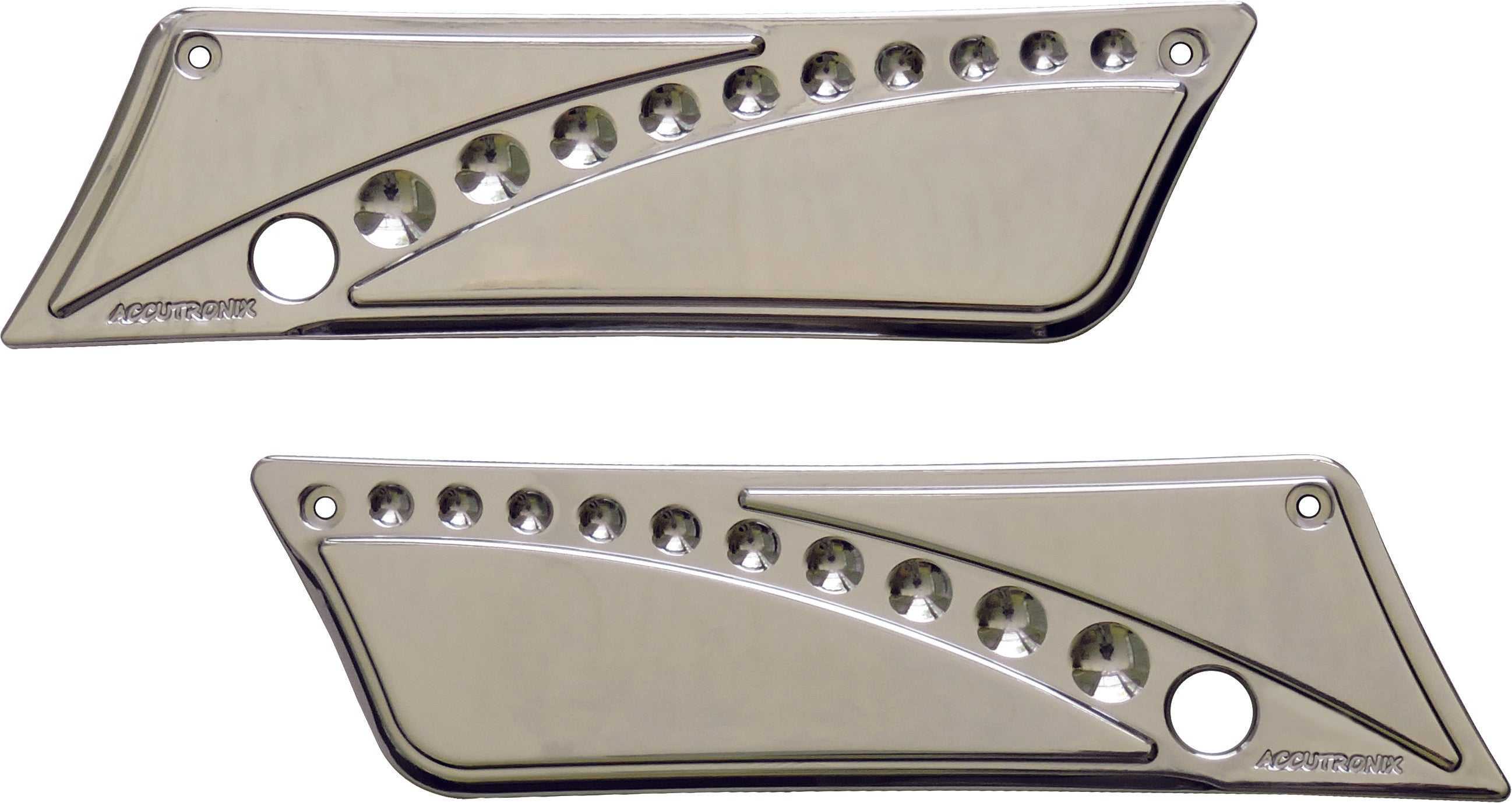 ACCUTRONIX, ACCUTRONIX DRILLED LATCH COVERS FLT 93-13 CHROME BLC9313-DC