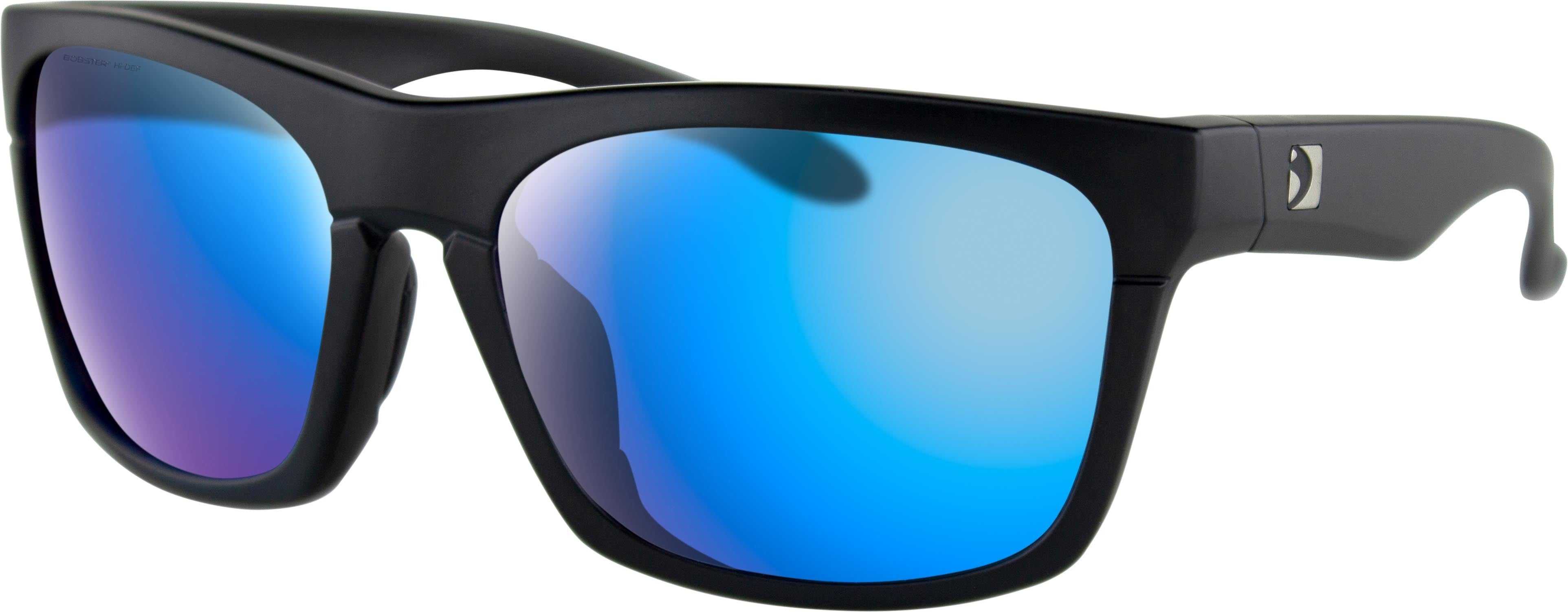 BOBSTER, BOBSTER ROUTE SUNGLASSES MATTE BLACK W/PUR HD/LIGHT BLUE REVO MIRR BROU001H