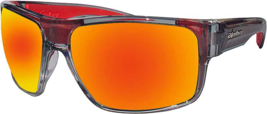 BOMBER, BOMBER MANA BOMB EYEWEAR CRYSTAL SMOKE/RED W/RED MIRROR LENS MA104-RM-RF