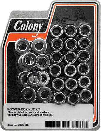 COLONY MACHINE, COLONY MACHINE ROCKER BOX NUT KIT SHOVEL 66-83 8608-36