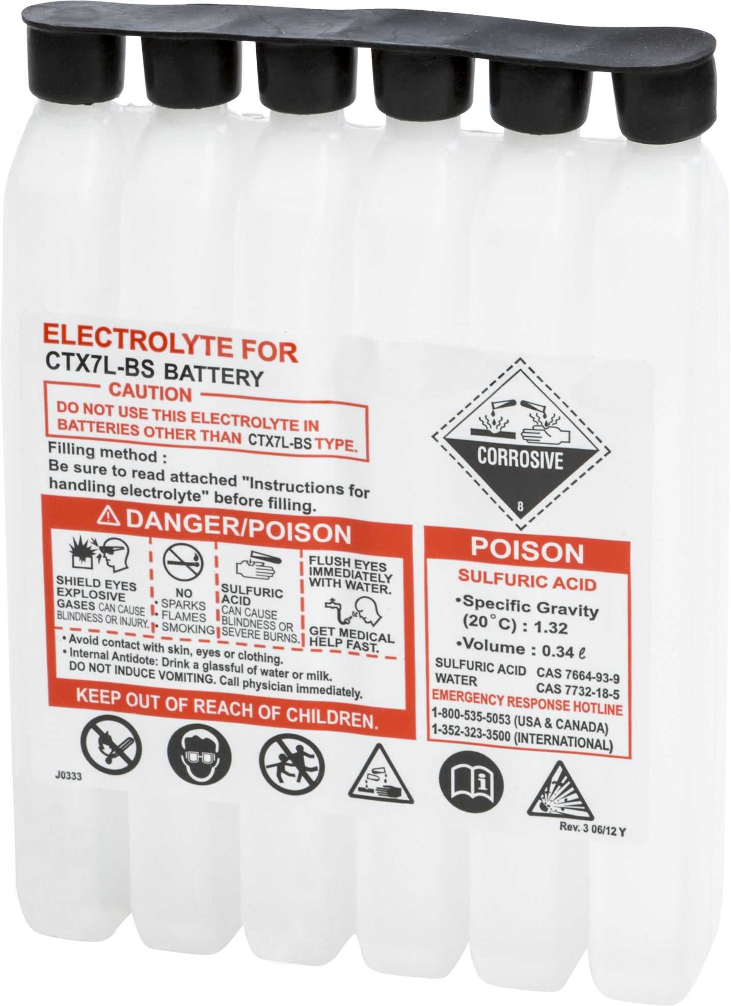 FIRE POWER, FIRE POWER SEALED BATTERY ELECTROLYTE PACK 340CC 340CC CTX