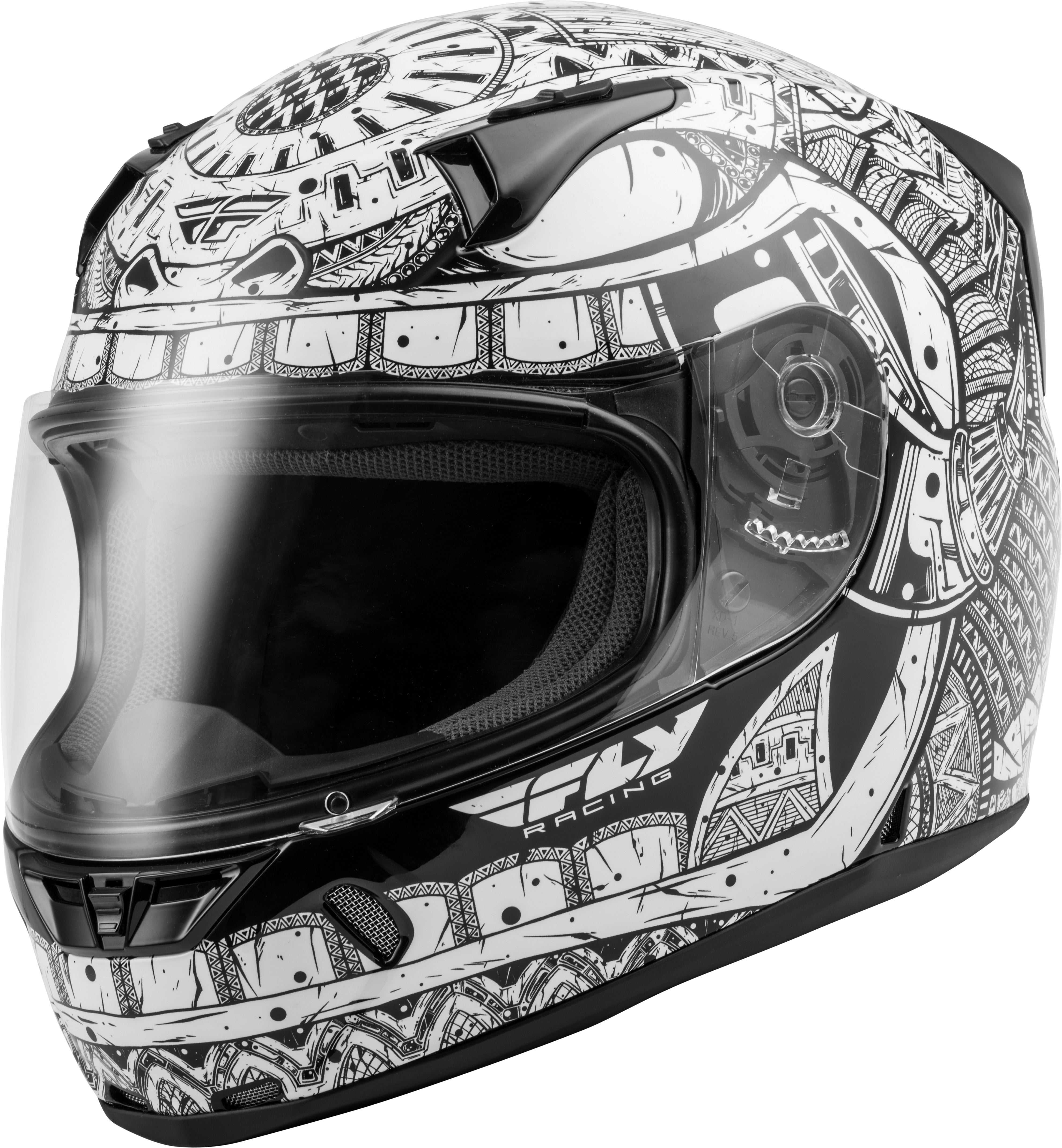 FLY RACING, FLY RACING REVOLT CODEX HELMET WHITE/BLACK SM 73-8376S