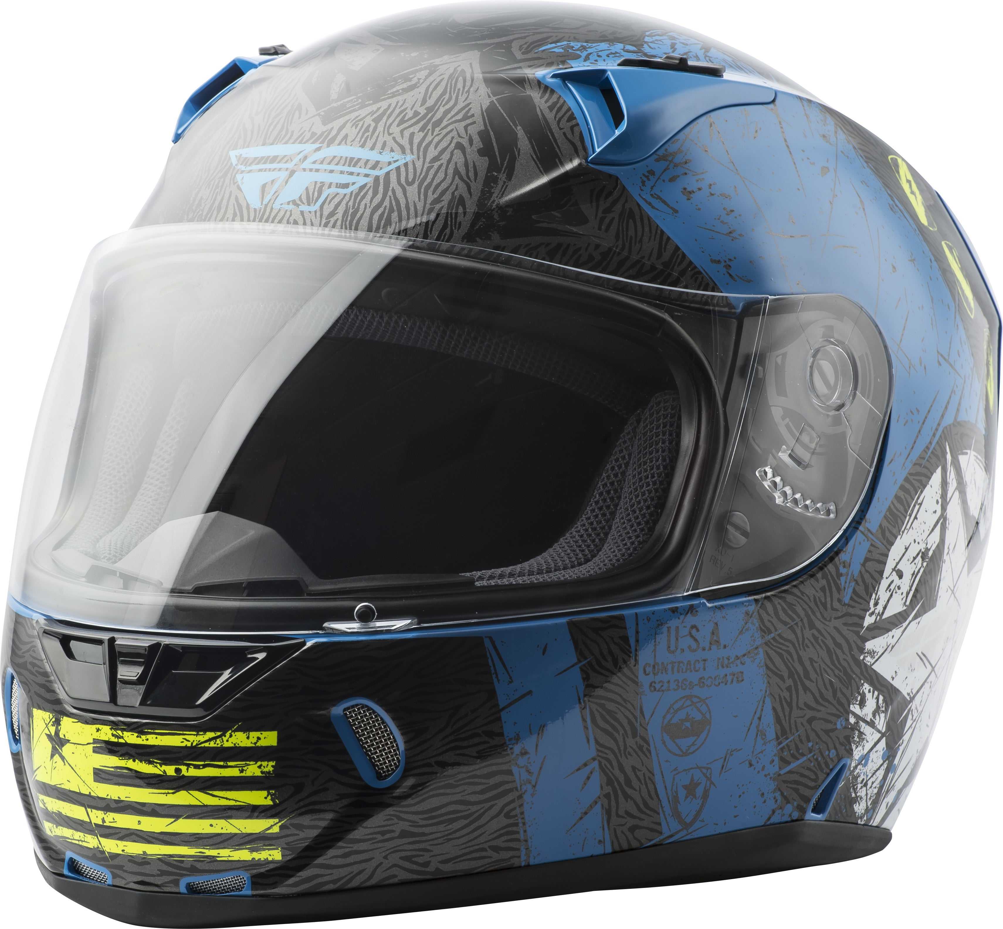 FLY RACING, FLY RACING REVOLT LIBERATOR HELMET BLUE/HI-VIS XS 73-8372-1