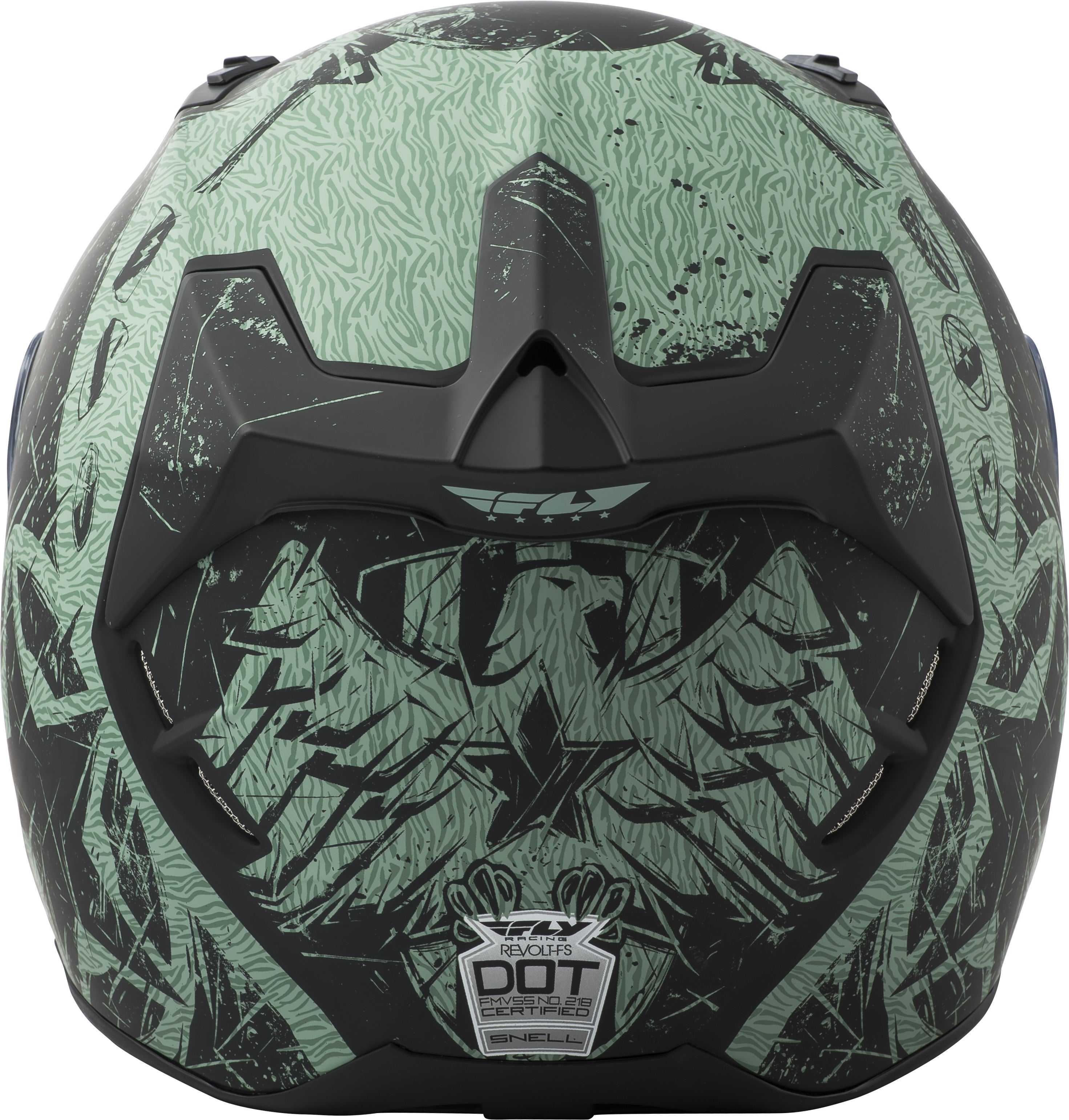 FLY RACING, FLY RACING REVOLT LIBERATOR HELMET MATTE BLACK/GREEN XS 73-8374-1