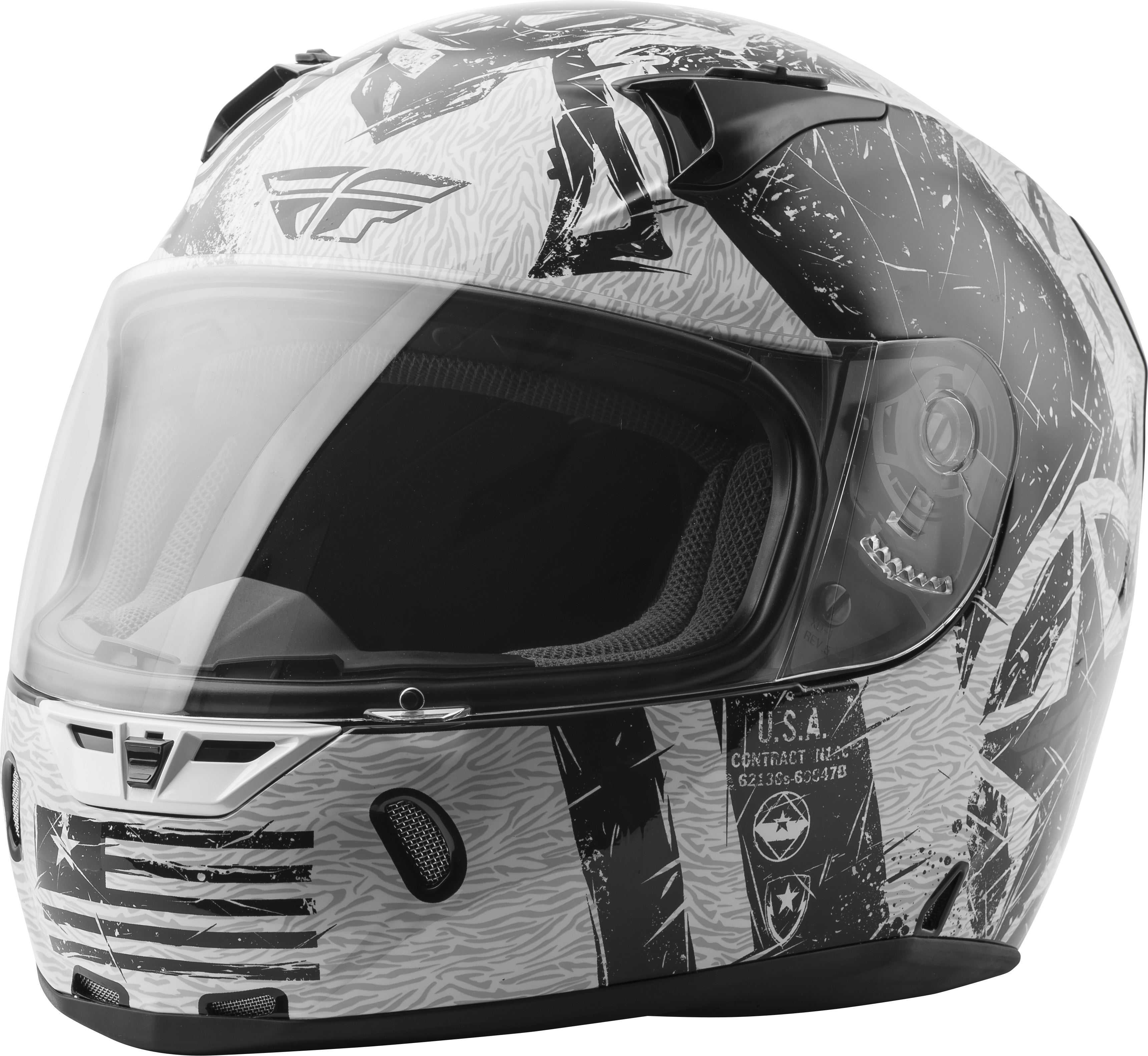 FLY RACING, FLY RACING REVOLT LIBERATOR HELMET WHITE/BLACK XS 73-8371-1