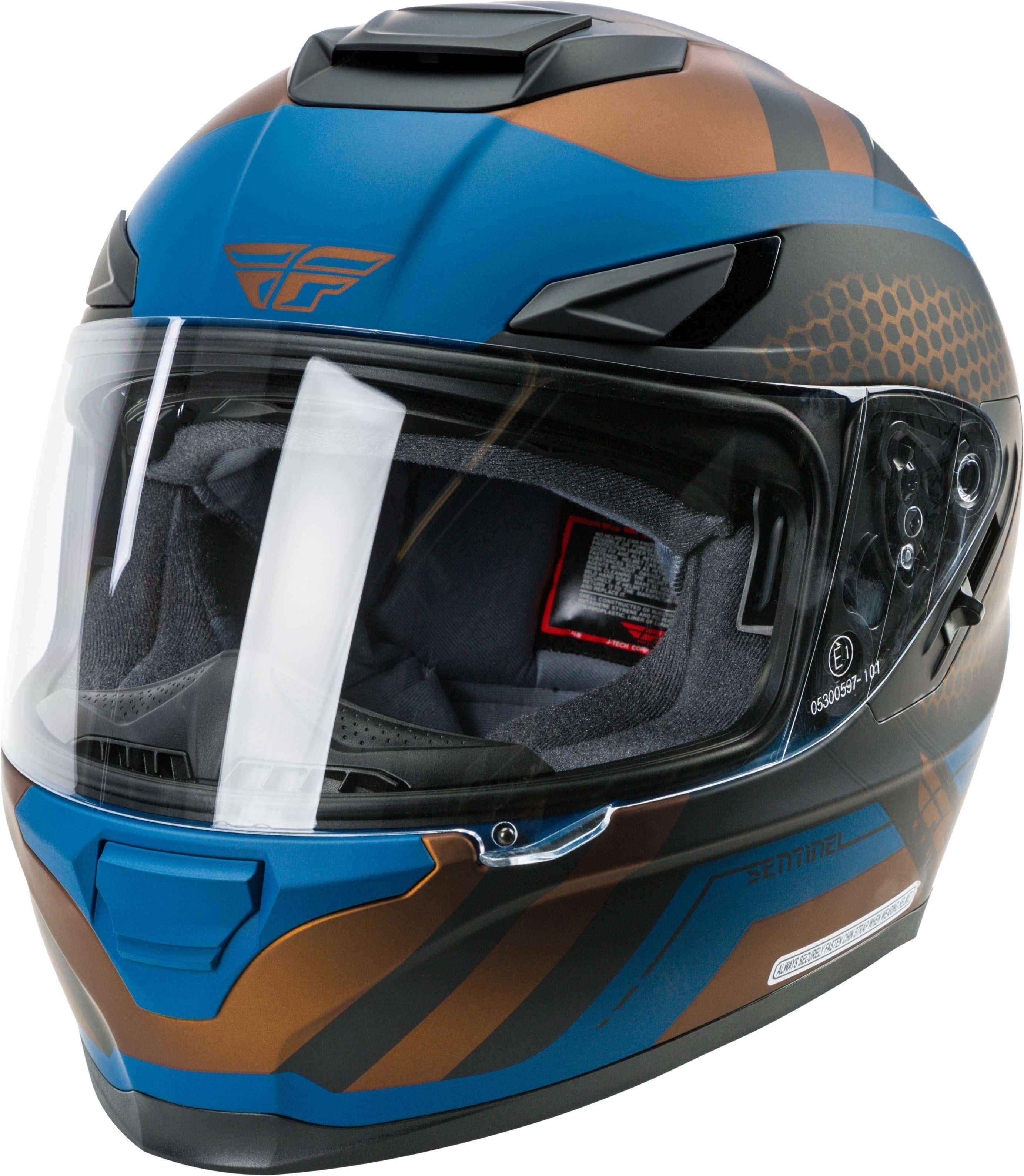 FLY RACING, FLY RACING SENTINEL MESH HELMET TEAL/COPPER XS 73-8326XS