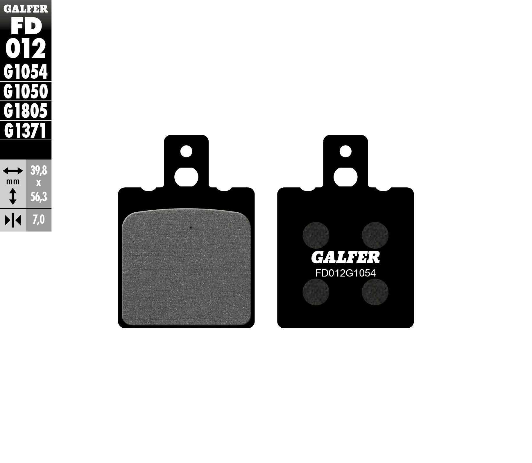 GALFER, GALFER BRAKE PADS SEMI METALLIC FD012G1054 FD012G1054