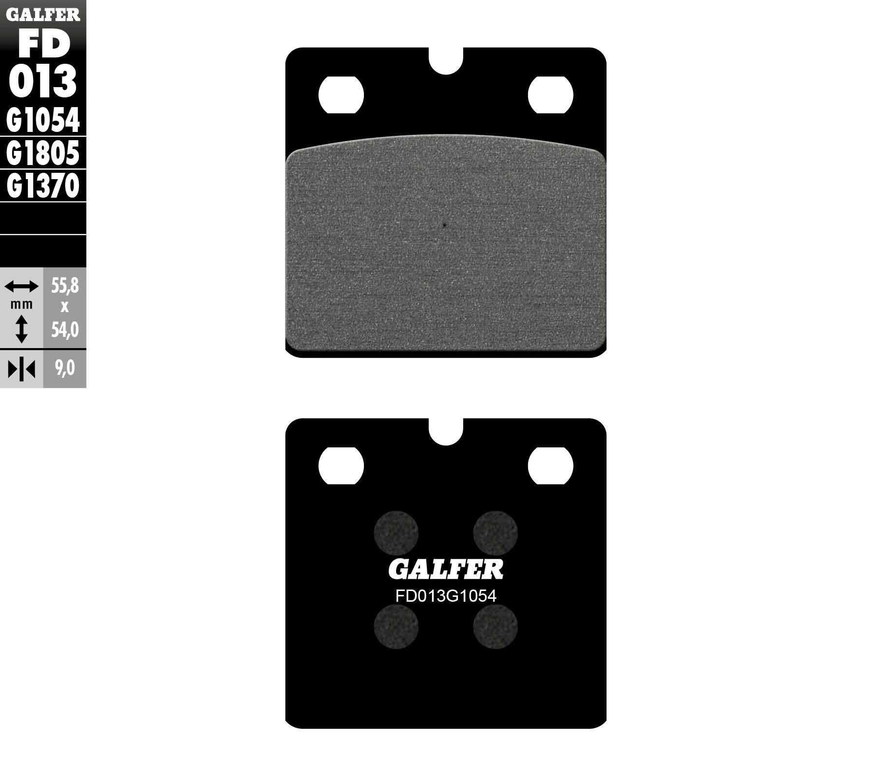 GALFER, GALFER BRAKE PADS SEMI METALLIC FD013G1054 FD013G1054