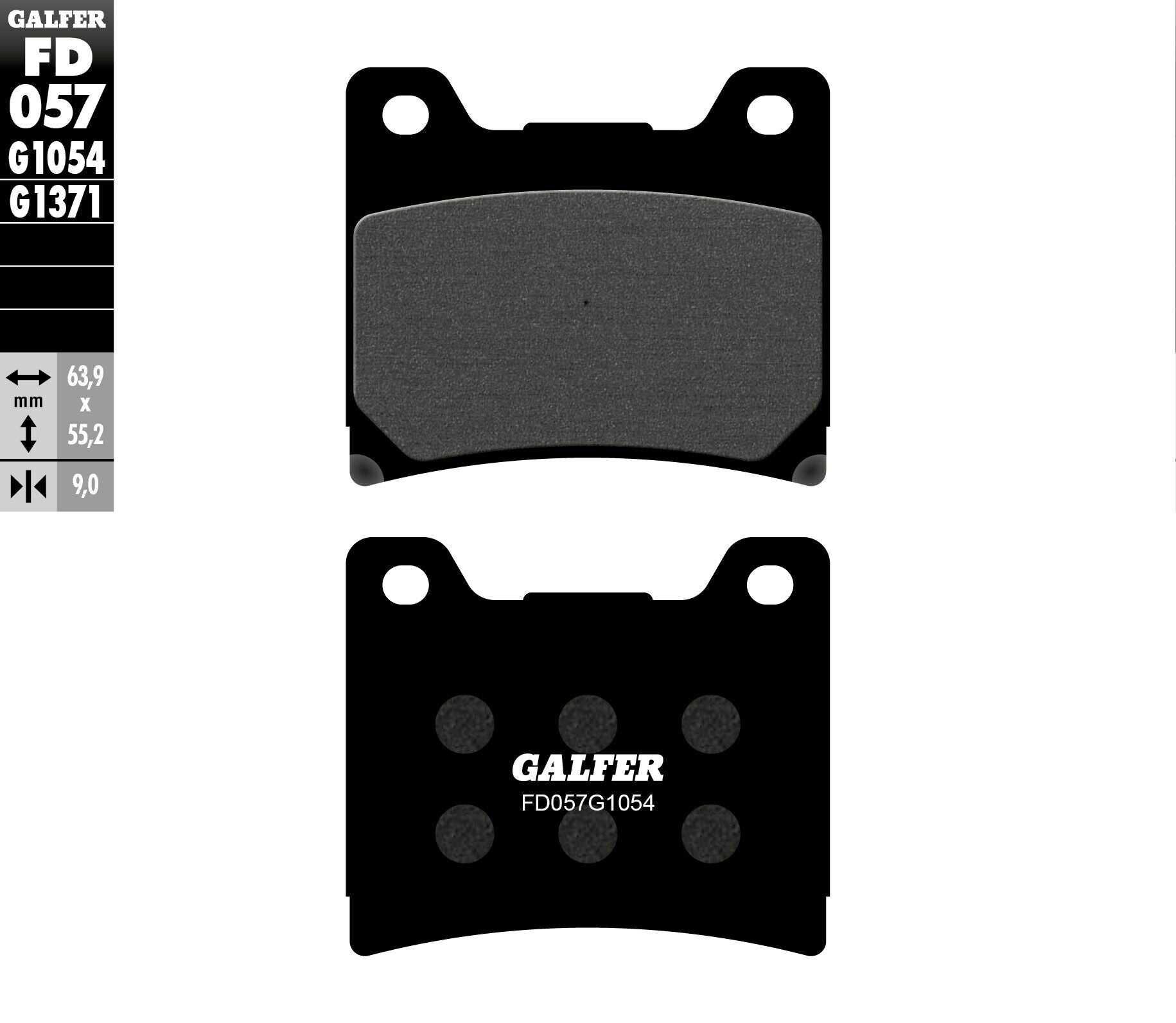 GALFER, GALFER BRAKE PADS SEMI METALLIC FD057G1054 FD057G1054