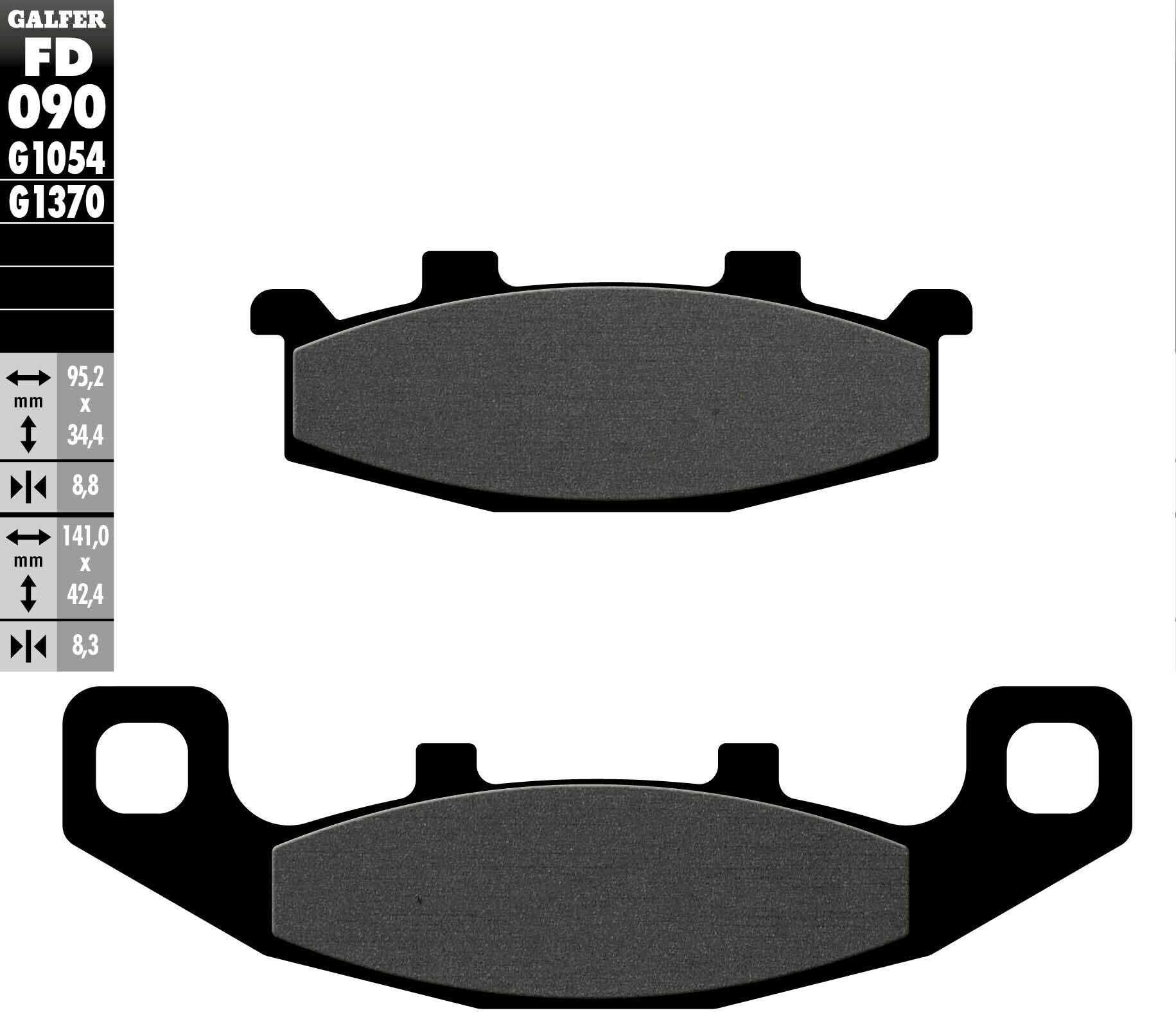 GALFER, GALFER BRAKE PADS SEMI METALLIC FD090G1054 FD090G1054