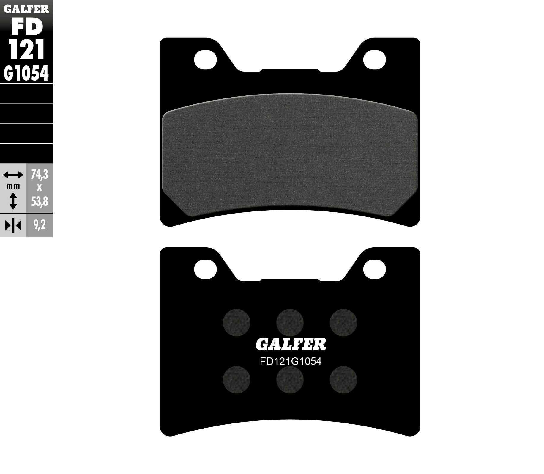 GALFER, GALFER BRAKE PADS SEMI METALLIC FD121G1054 FD121G1054