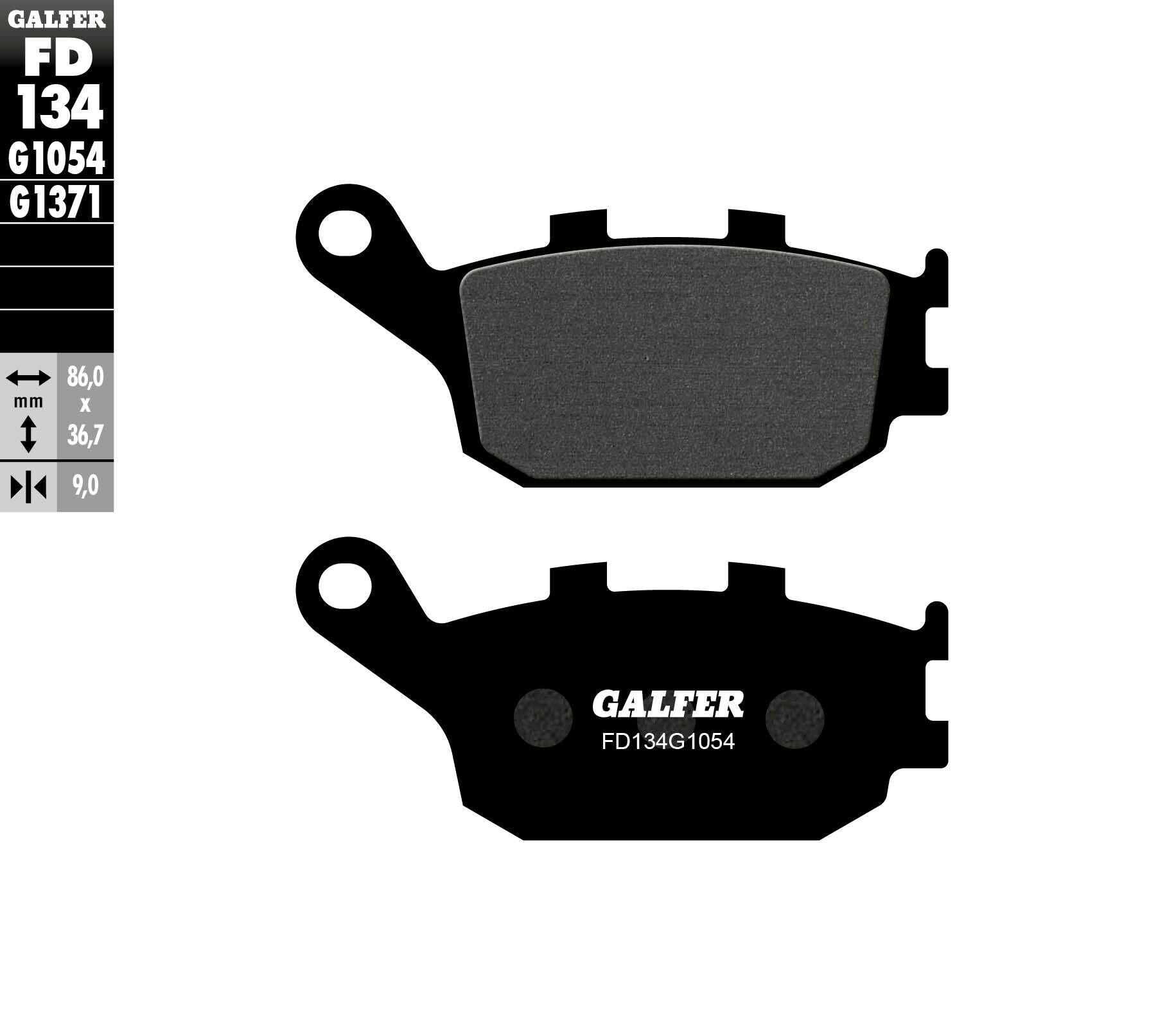 GALFER, GALFER BRAKE PADS SEMI METALLIC FD134G1054 FD134G1054