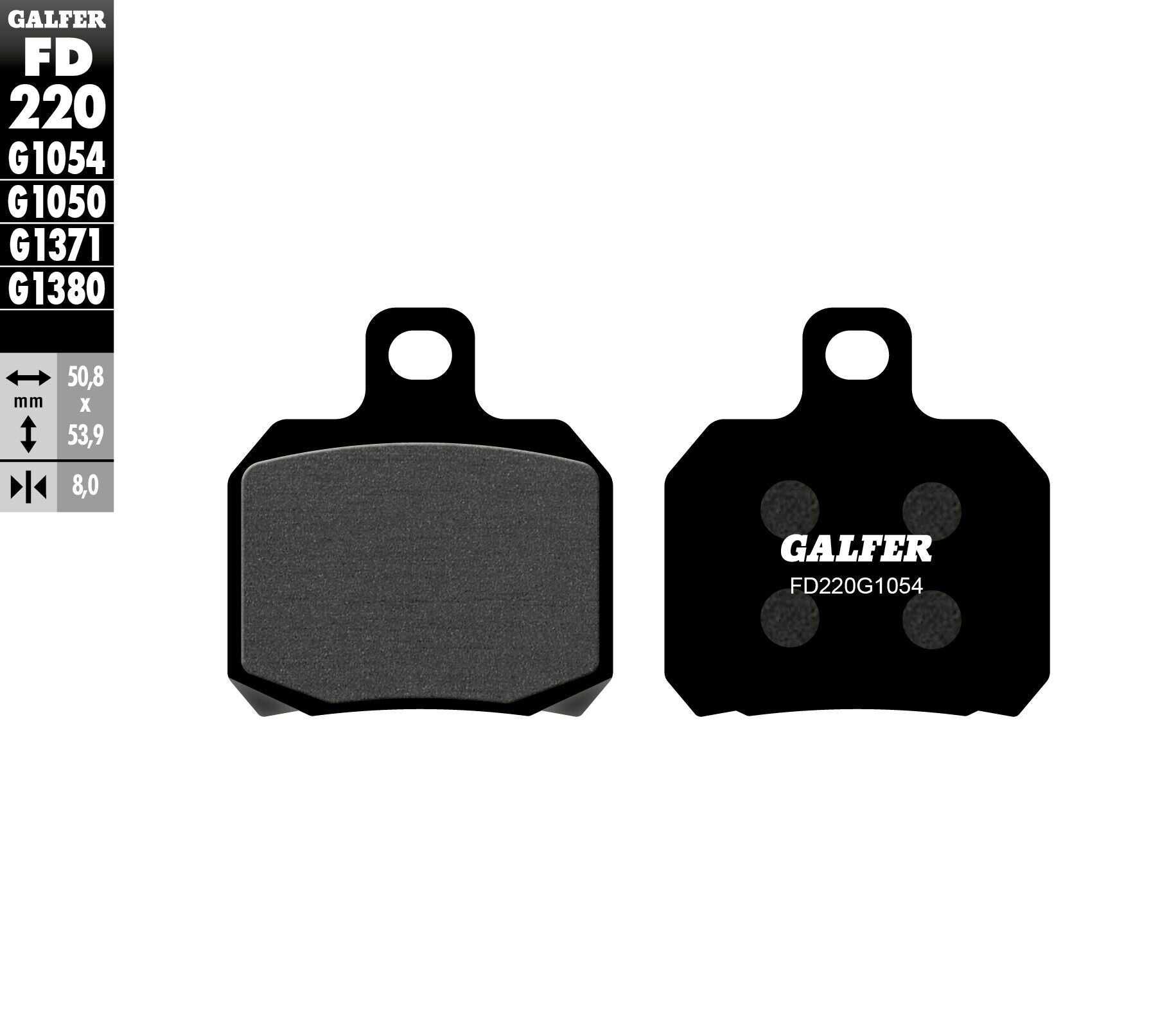 GALFER, GALFER BRAKE PADS SEMI METALLIC FD220G1054 FD220G1054