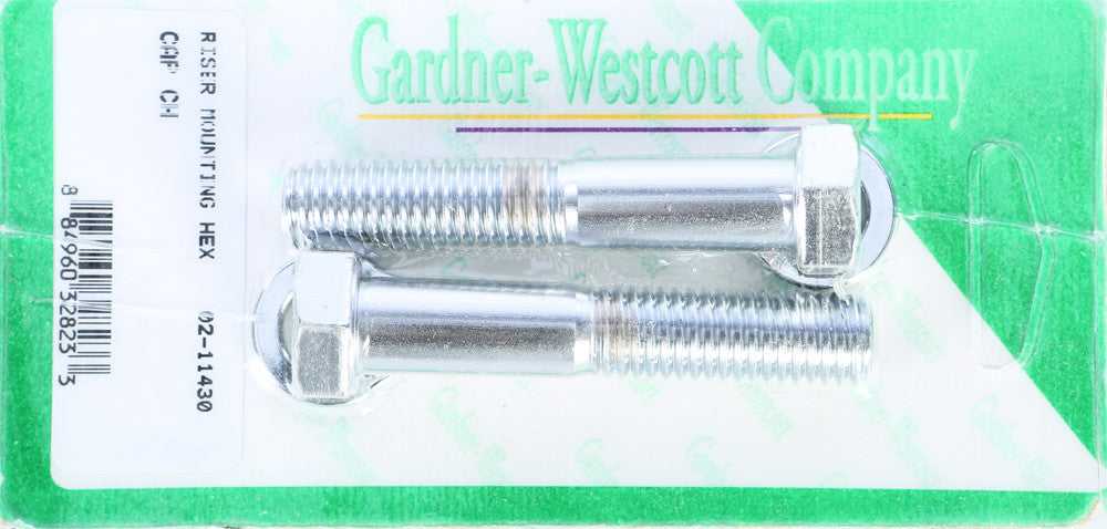 GARDNERWESTCOTT, GARDNERWESTCOTT RISER BOLTS CHROME HEX CAP 1/2-13 X 2 3/4 COARSE THREAD 02-11430