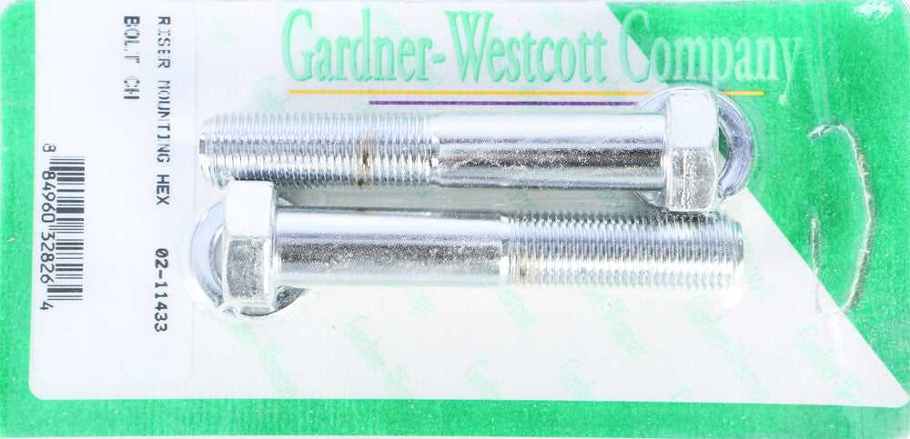 GARDNERWESTCOTT, GARDNERWESTCOTT RISER BOLTS CHROME HEX CAP 1/2-20 X 3 HEX FINE THREAD 02-11433