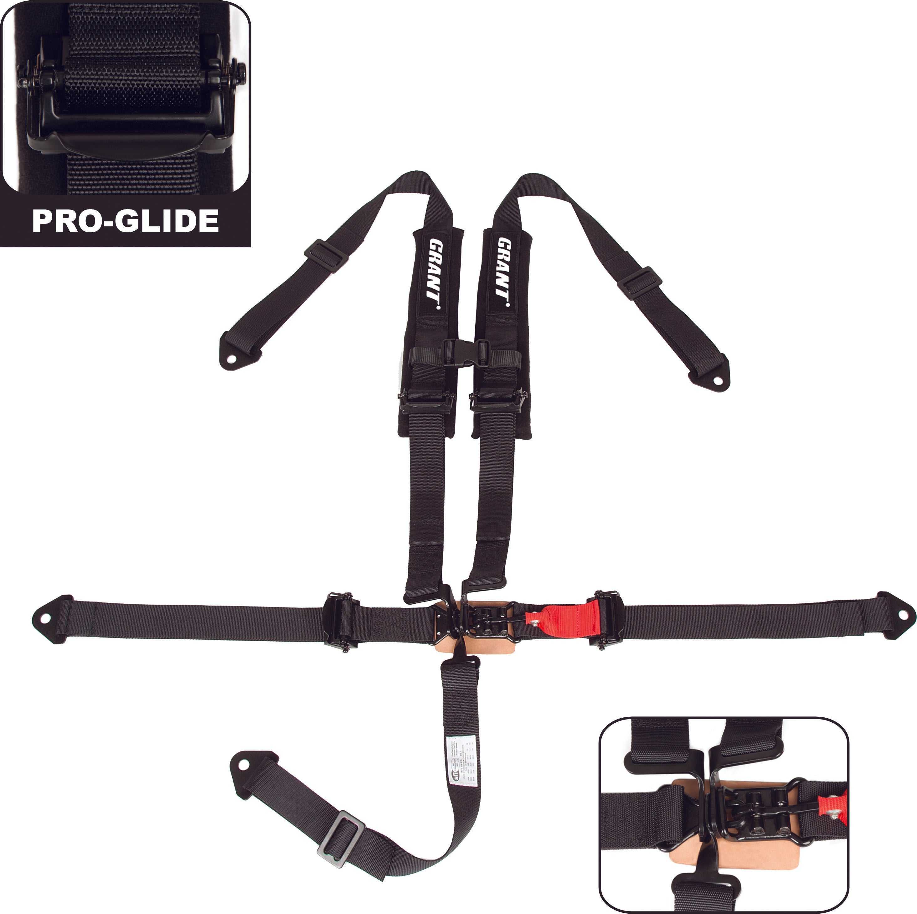 GRANT, GRANT 5-POINT SAFETY HARNESS W/PADS BLACK 2" STRAPS 2105