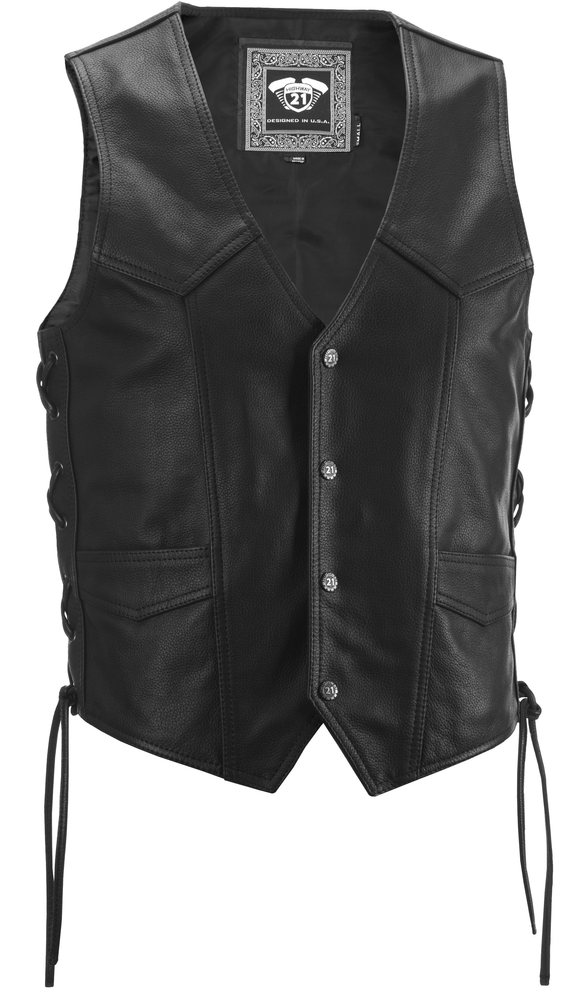 HIGHWAY 21, HIGHWAY 21 SIX SHOOTER VEST BLACK MD #6049 489-1070~3