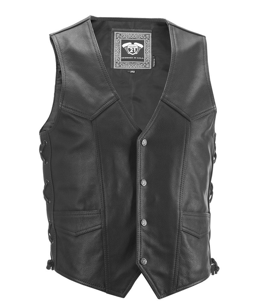 HIGHWAY 21, HIGHWAY 21 SIX SHOOTER VEST BLACK MD #6049 489-1070~3