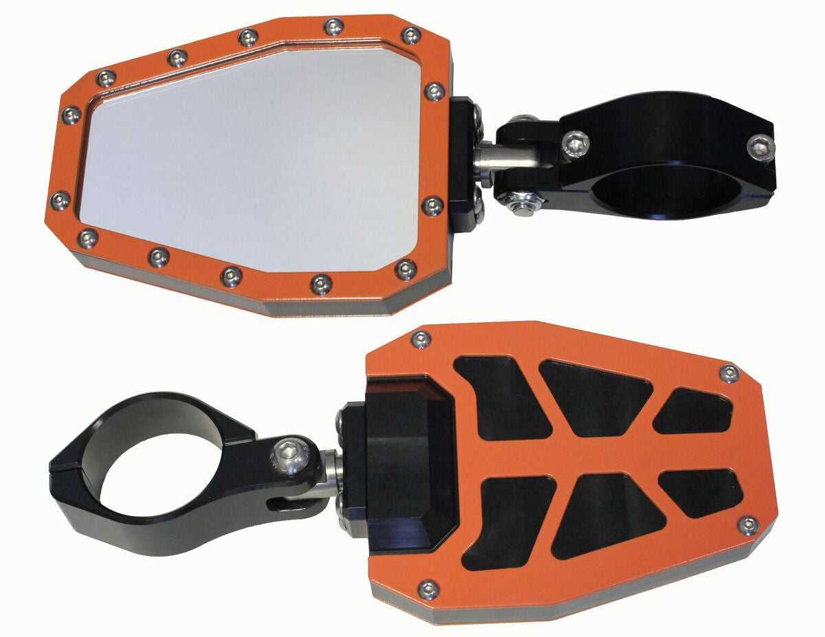 MODQUAD, MODQUAD SIDE MIRROR ORANGE BEZEL PR 1.75" SIDE-1.75-BOR