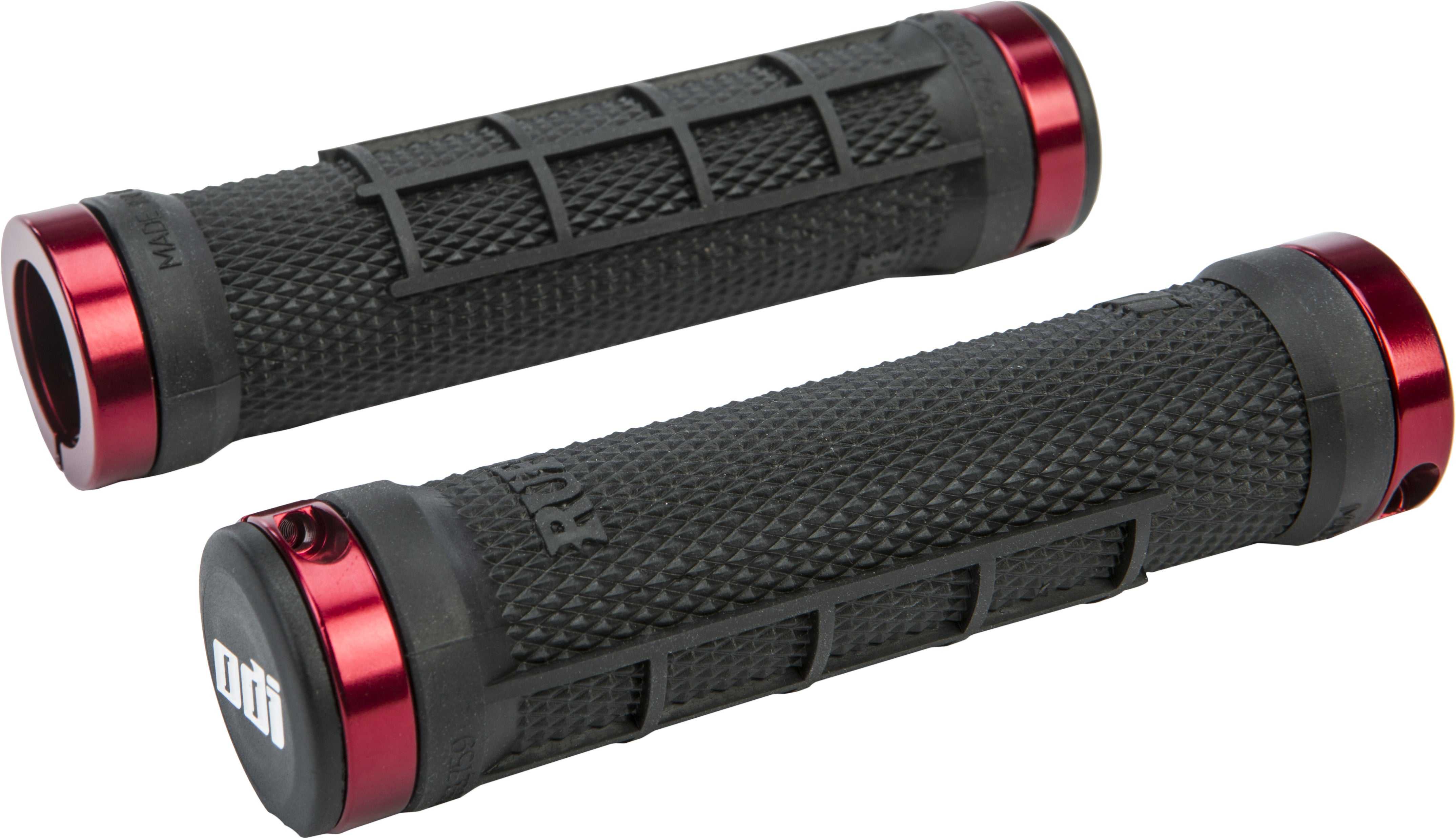 ODI, ODI ATV RUFFIAN HALF WAFFLE GRIP BLACK/RED J32RFB-R