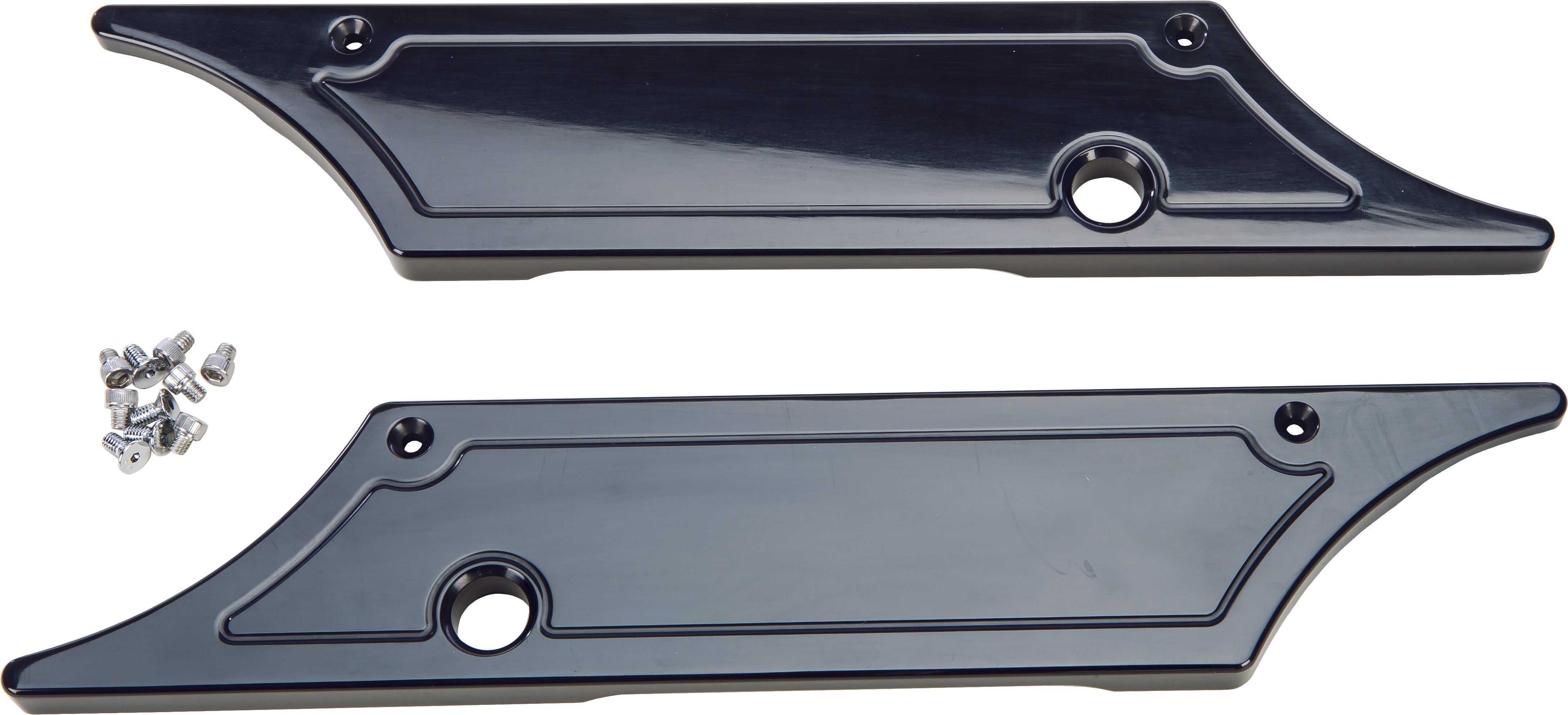 PRO ONE, PRO ONE SADDLE BAG LATCH COVERS 93-13 SMOOTH BLK 104710B